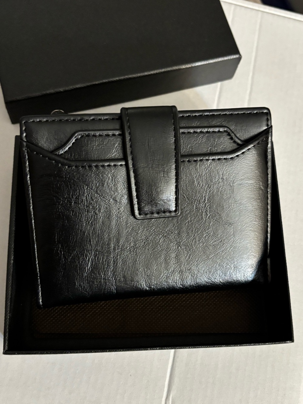 Black Leather Women's Wallet - RFID Blocking Bifold Classic Compact Wallet
